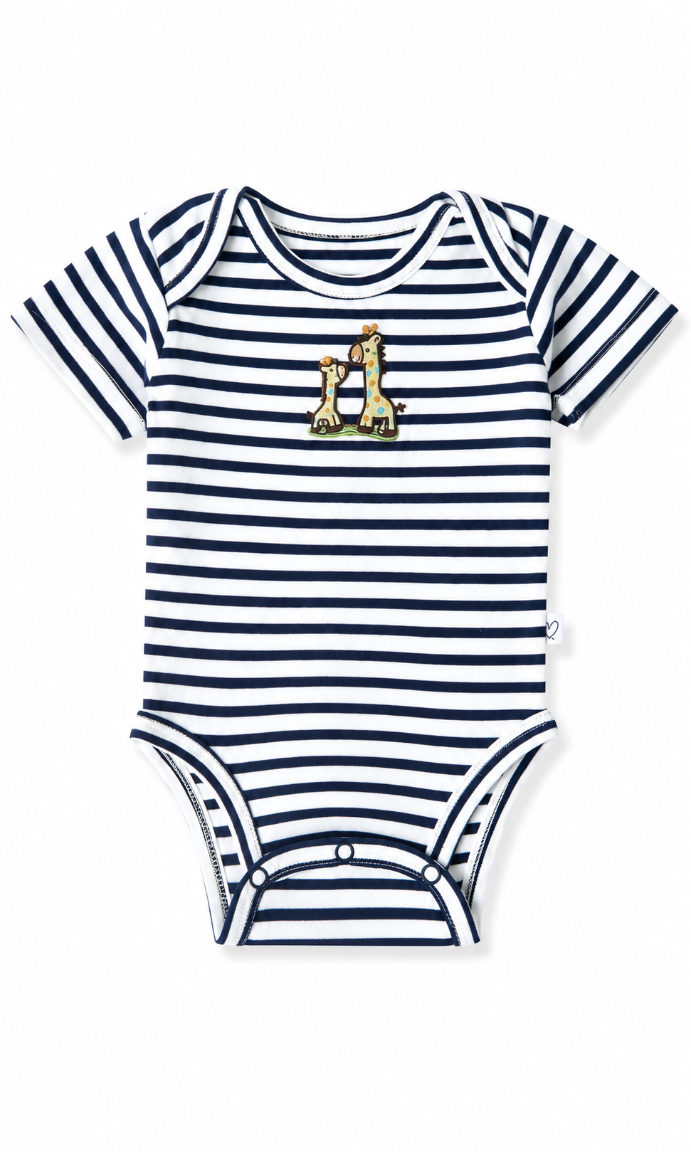 Baby Boys Bodysuit Pack of 2 Safari Animal Print & Navy Stripe