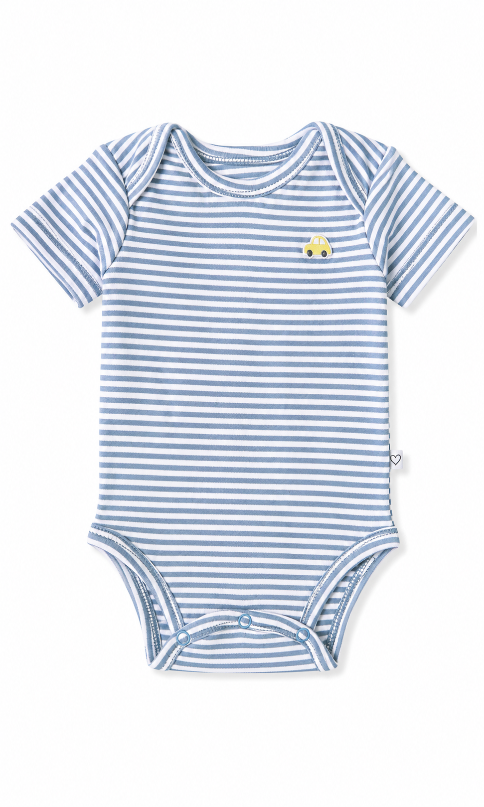 Baby Boys Bodysuit Pack of 2 Car Print & Grey Stripe