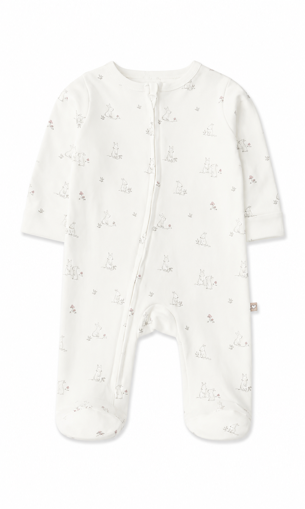 Baby Girls Footed Romper Pack of 2 Pink Bunny Print