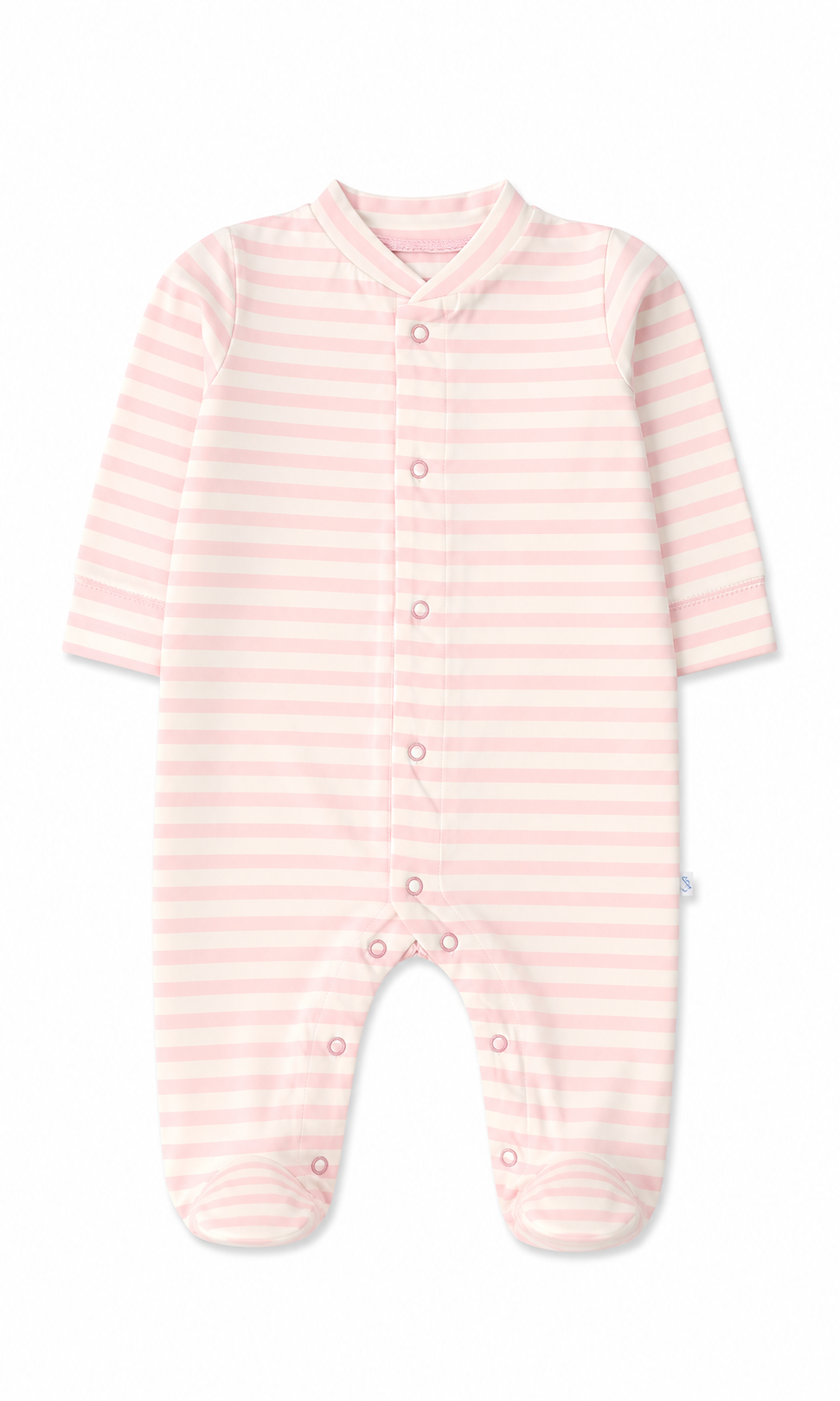 Baby Girls Footed Romper Pack of 2 Floral Print & Pink Stripe