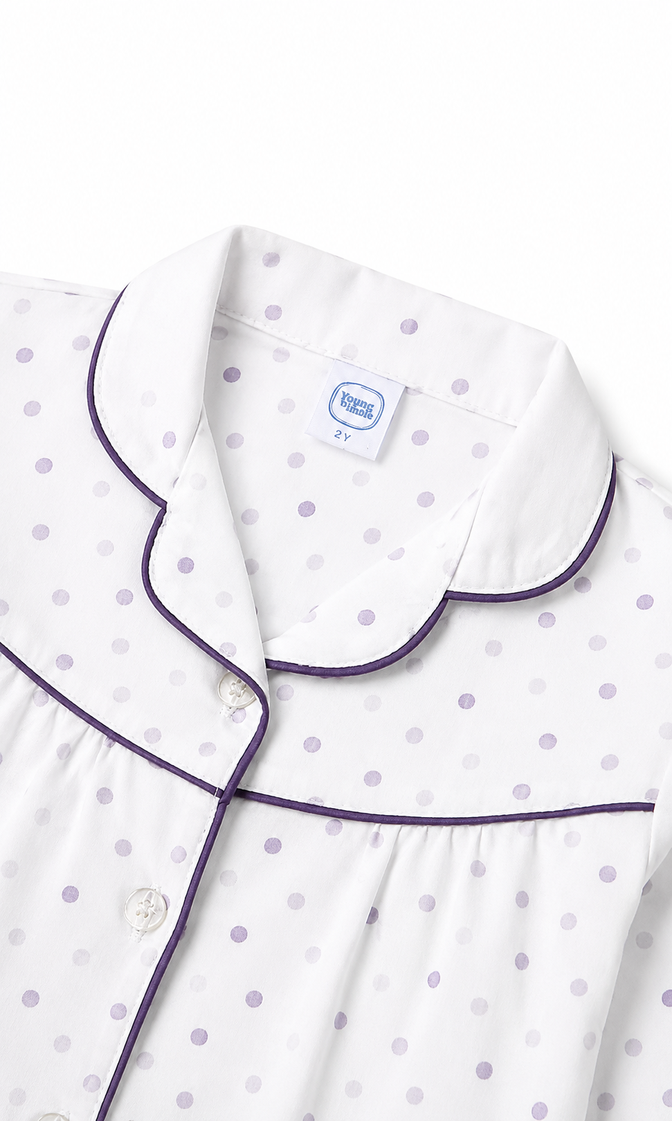 Kids Night Suit White Polka Dot Print