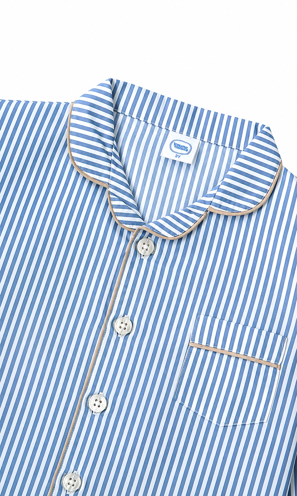 Kids Night Suit White Blue Striped