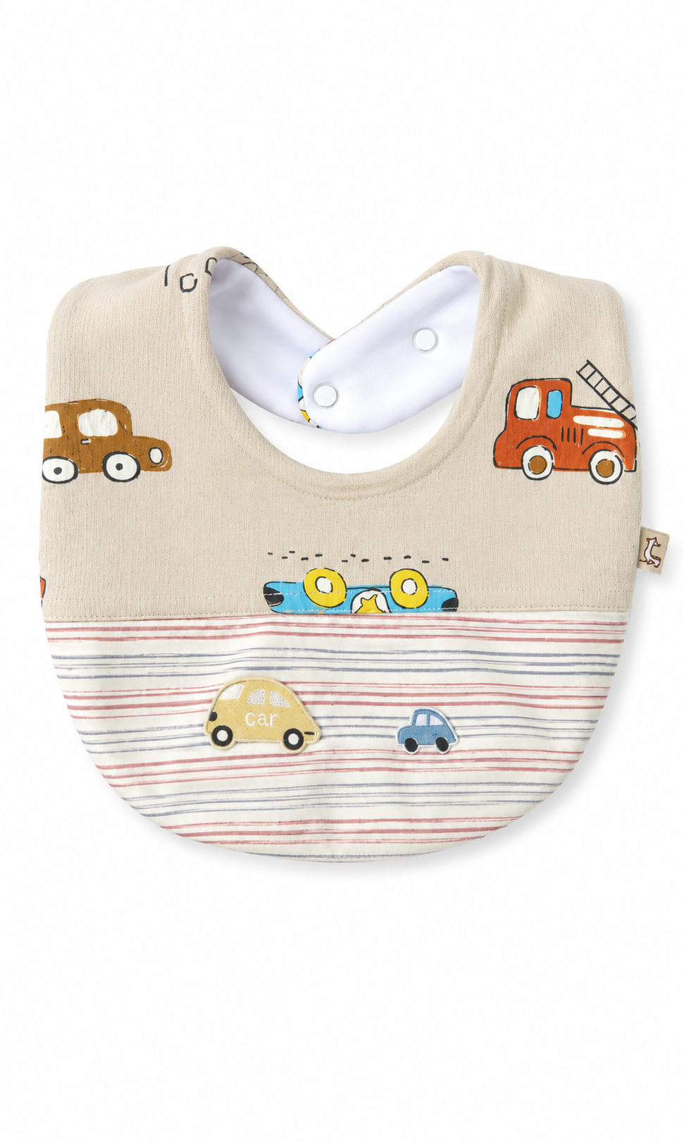 Baby Cartoon Car Print Striped 6-Piece Gift Set Cream White