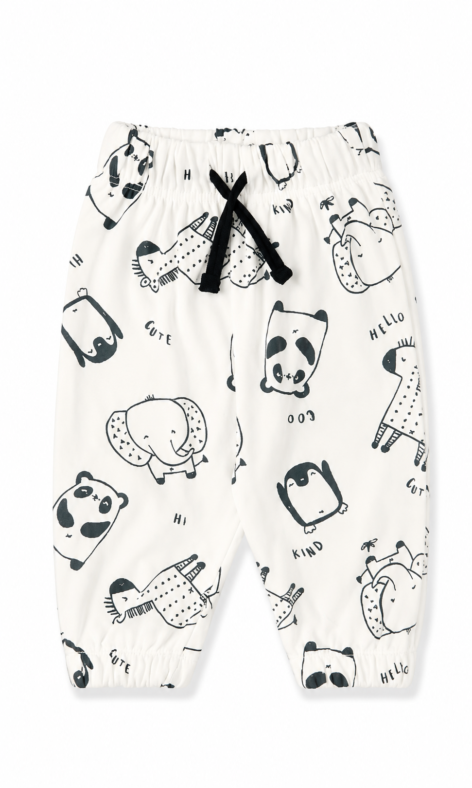 Baby Gift Set White Cartoon Animals Print 6 Piece Newborn Set