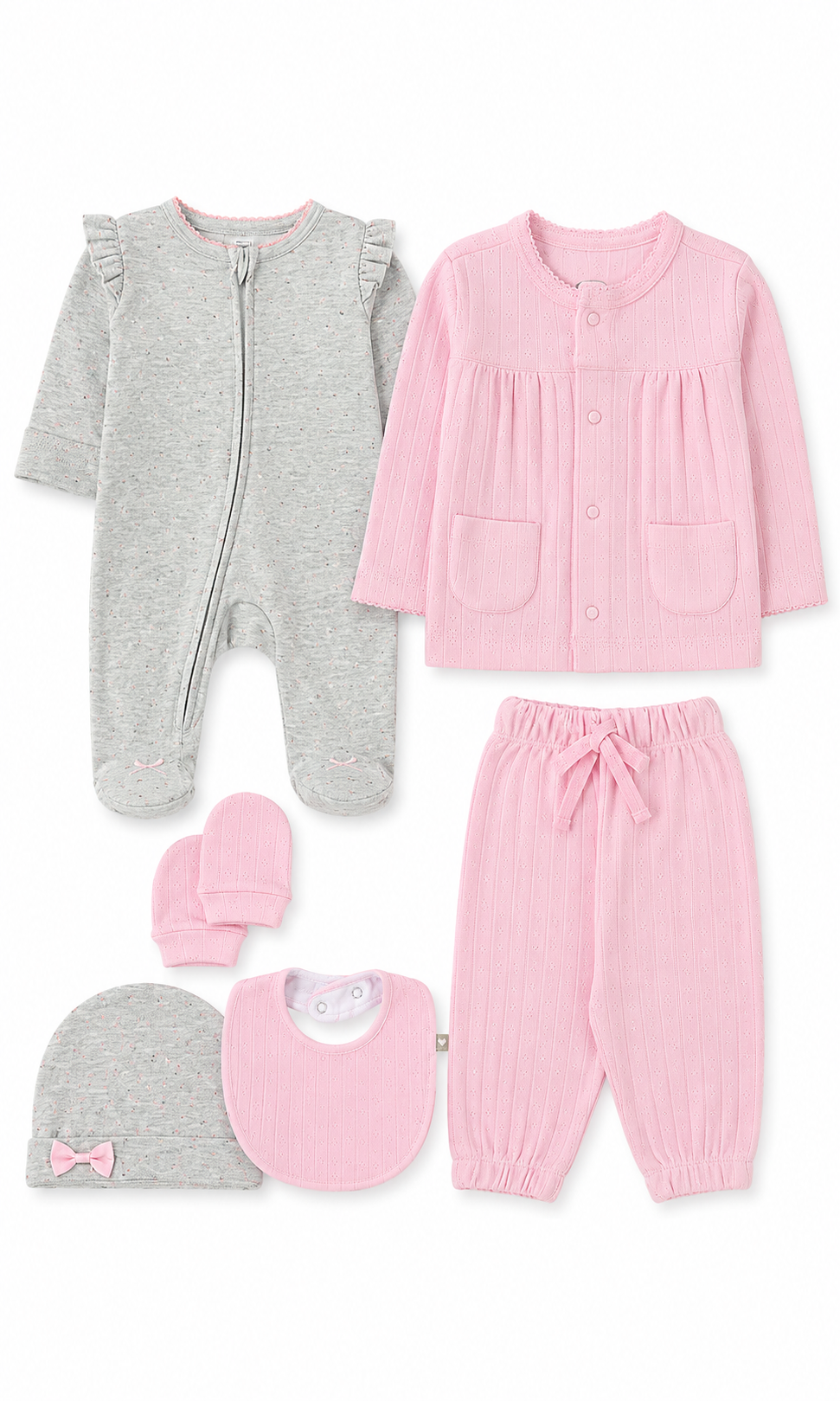 Baby Girl Gift Set Mint Pink 6 Piece Newborn Set