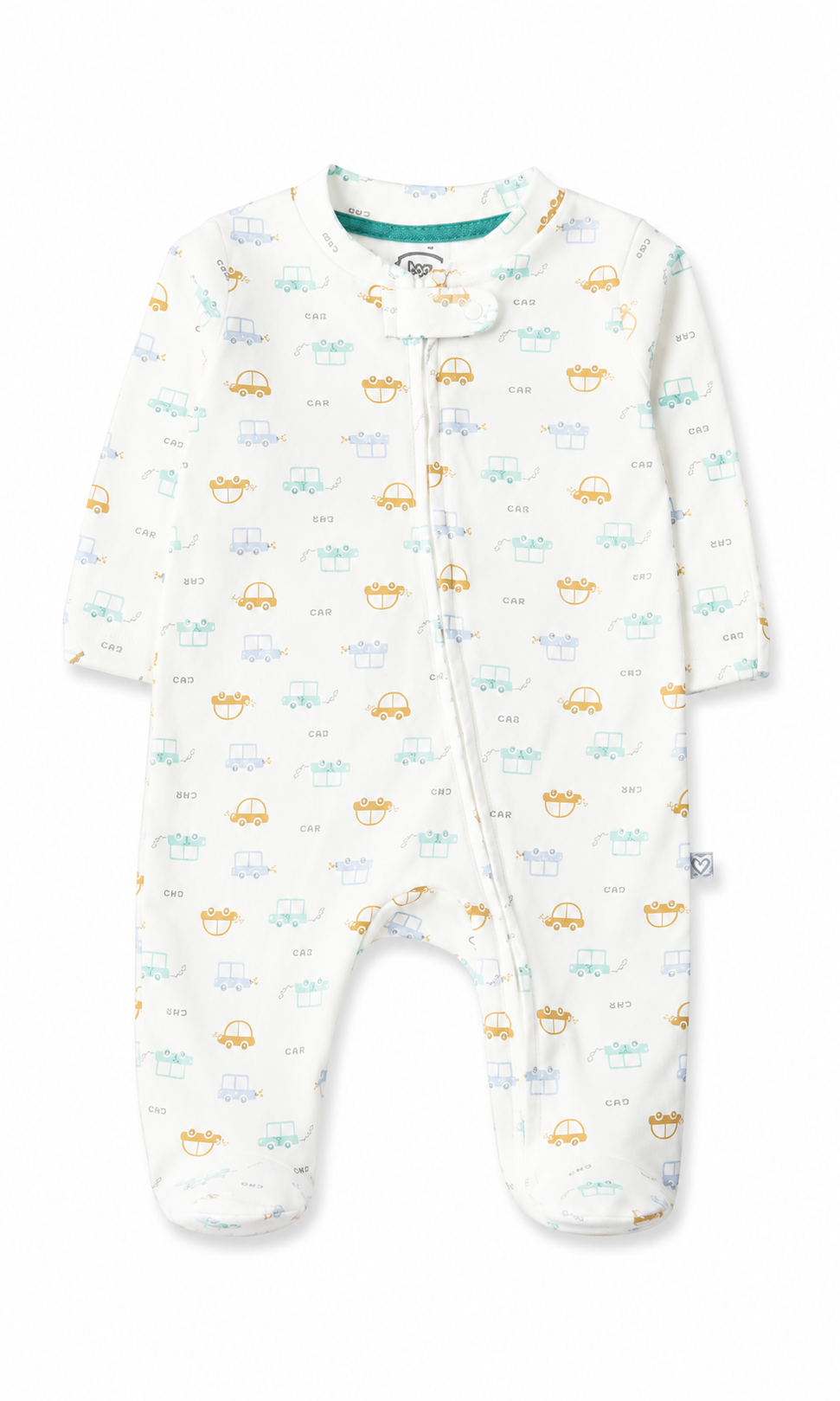 Baby Romper Pack of 2 Sky Blue Solid & White Cute Cars Print
