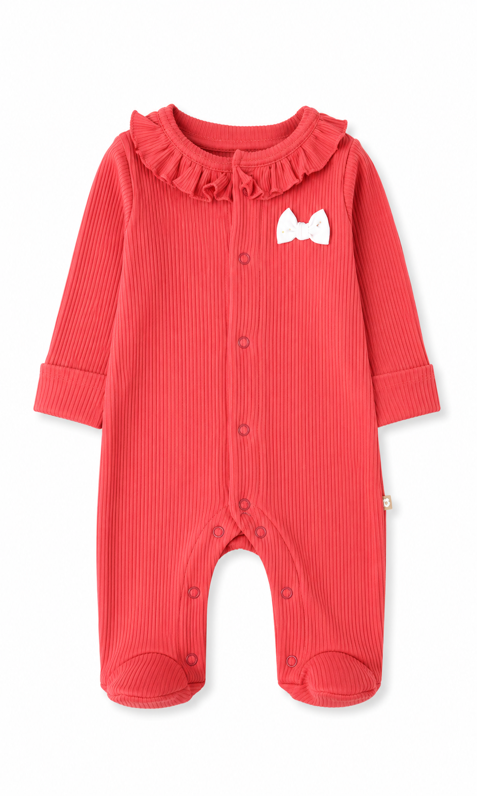Baby Girls Romper Pack of 2 Coral Ribbed & White Floral