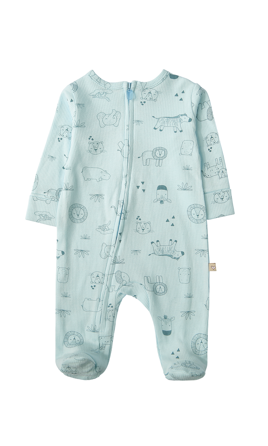 Baby Boys 5-Piece Gift Set Blue Safari Animal Print
