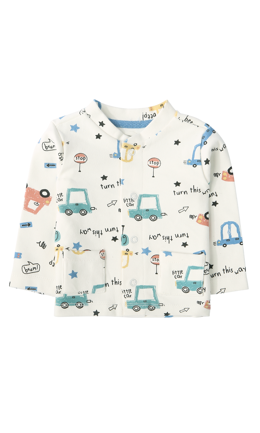 Baby Boys 6-Piece Gift Set Lime Yellow Ribbed & Little Car Print Newborn Layette