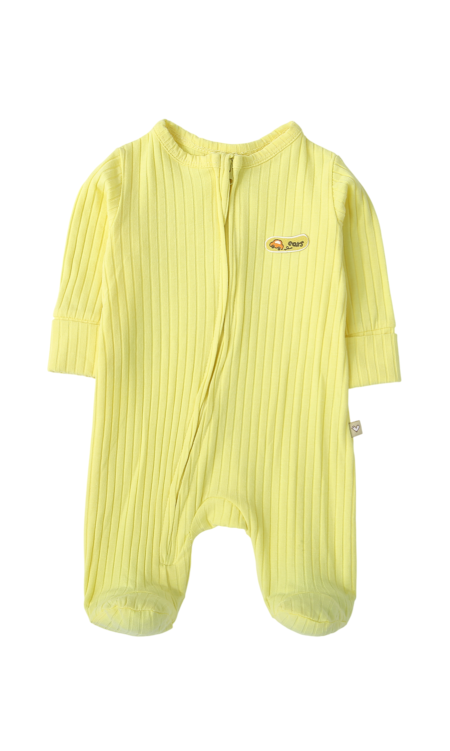 Baby Boys 6-Piece Gift Set Lime Yellow Ribbed & Little Car Print Newborn Layette