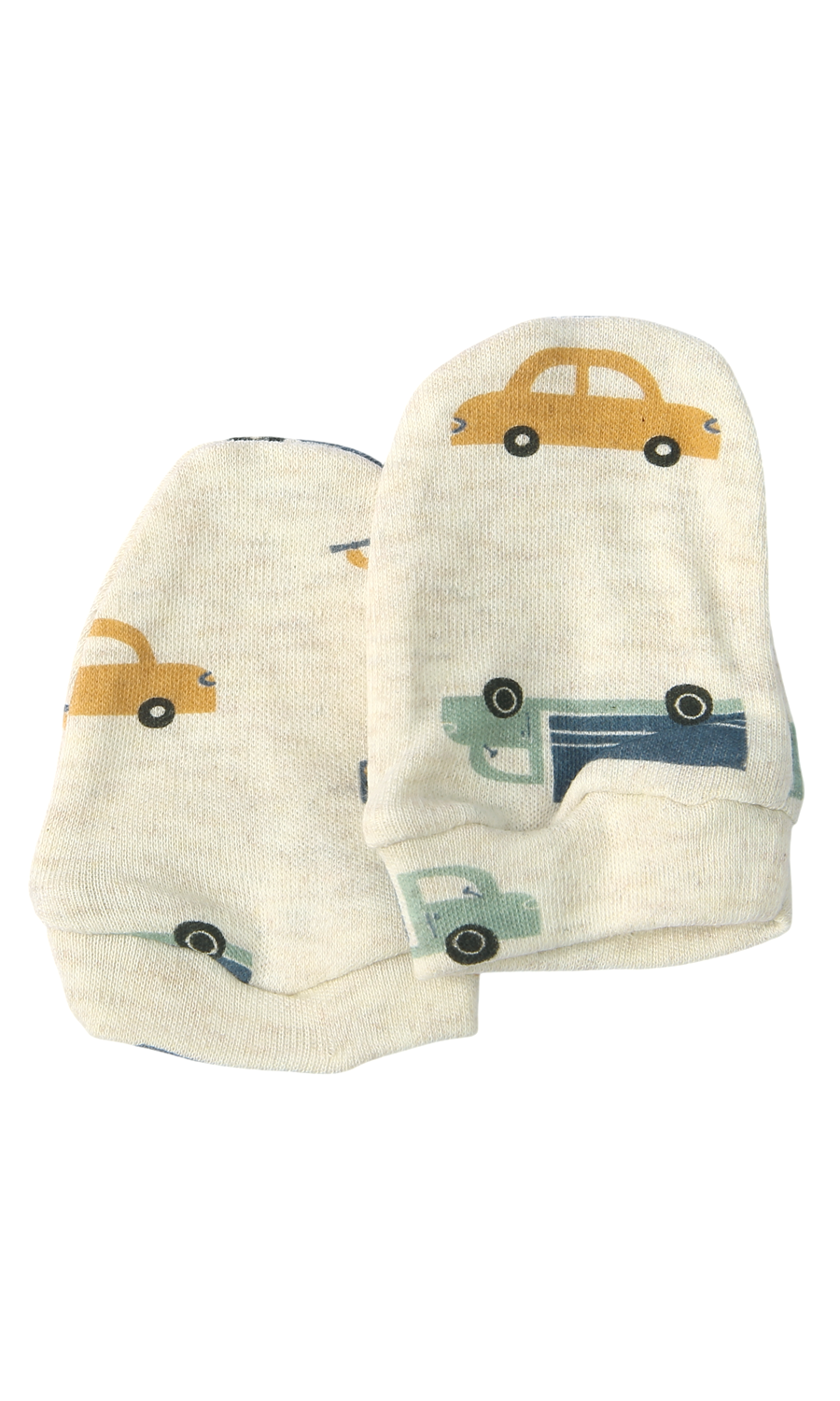 Baby Boys 6-Piece Gift Set Steel Blue Ribbed & Cream Vehicle Print Newborn Layette