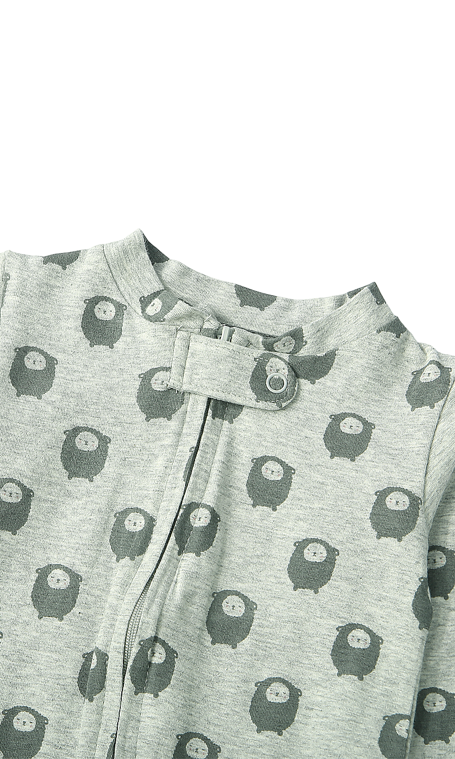 Baby Boys Grey Ribbed and Sage Green Monster Print Footed Romper Pack of 2