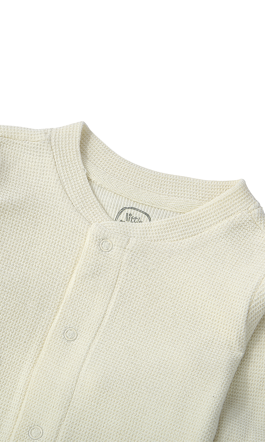 Baby Boys Night Suit Cream Waffle Knit 3D Teddy Bear Appliqué 2-Piece Pyjama Set