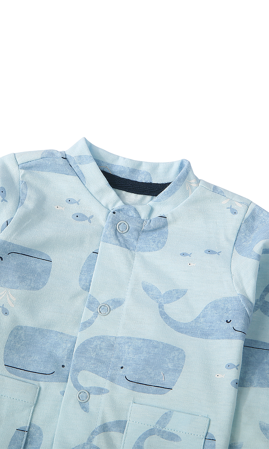 Baby Boys Night Suit Light Blue Whale Print