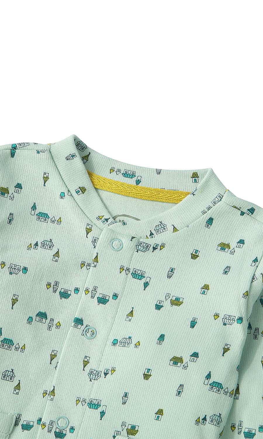 Baby Boys Night Suit Mint Green Mini Town Village Print 2-Piece Pyjama Set