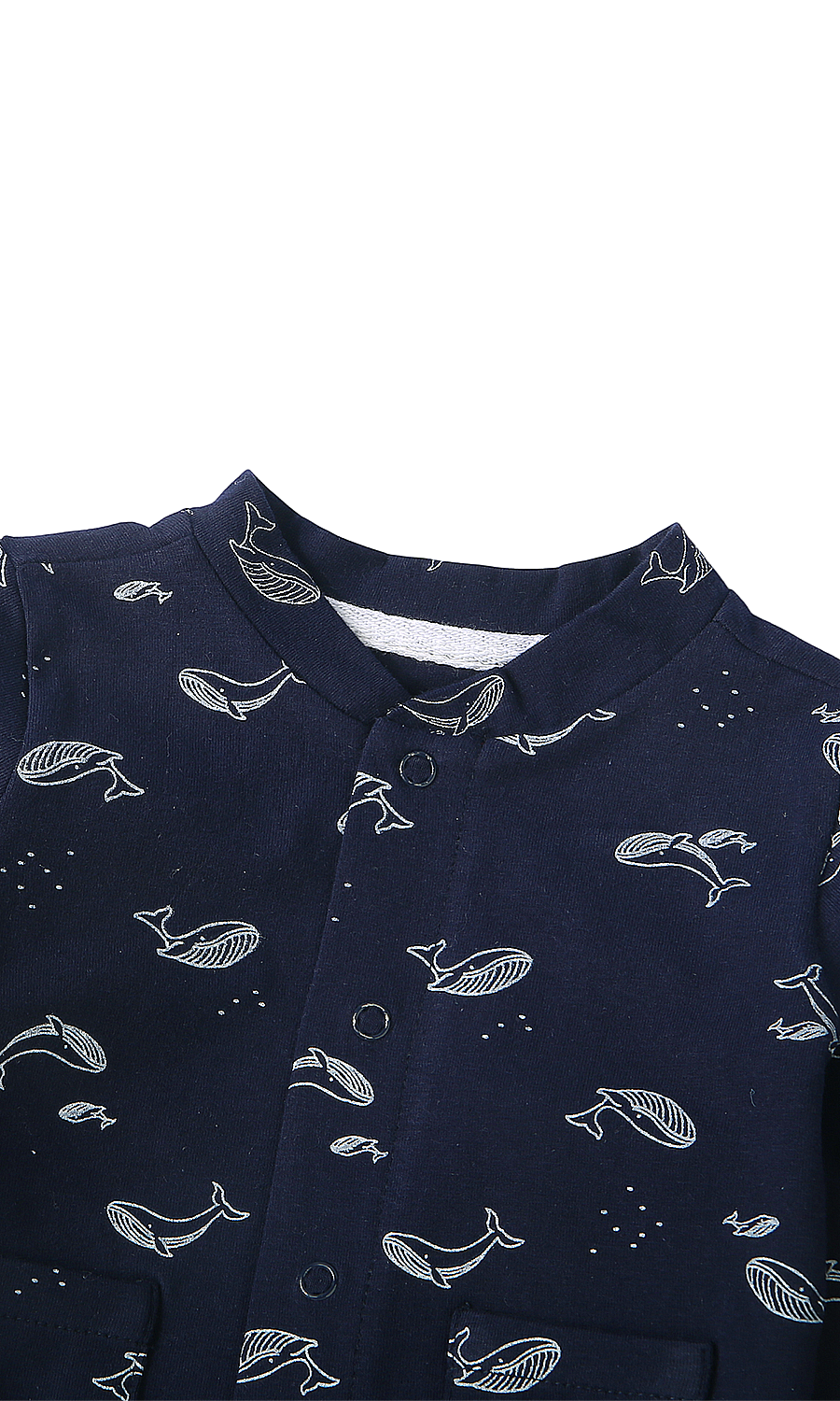 Baby Boys Night Suit Navy Blue Whale Print
