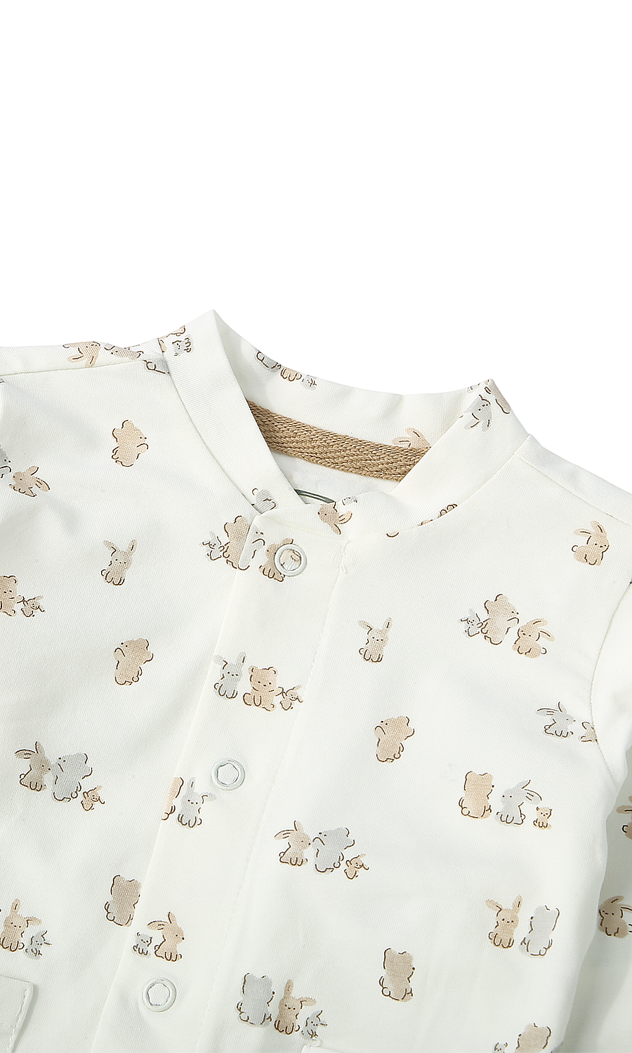 Baby Boys Night Suit Off White Bunny Squirrel Print
