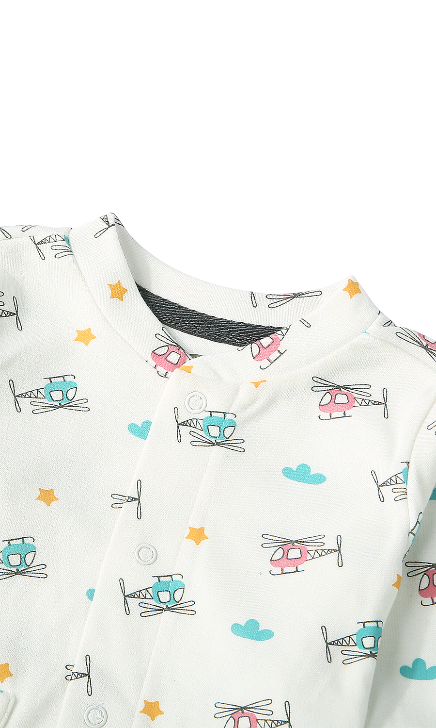 Baby Boys Night Suit White Helicopter Print 2-Piece Pyjama Set