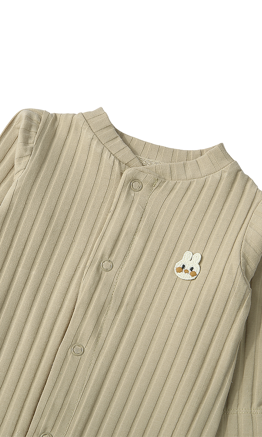 Baby Boys Sleep Suit Pack of 2 White Olive Green Bunny Print