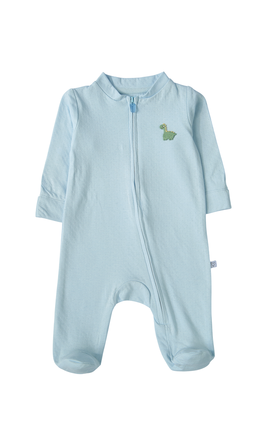 Baby Boys Sleep Suit Pack of 2 White Sky Blue Dinosaur Print