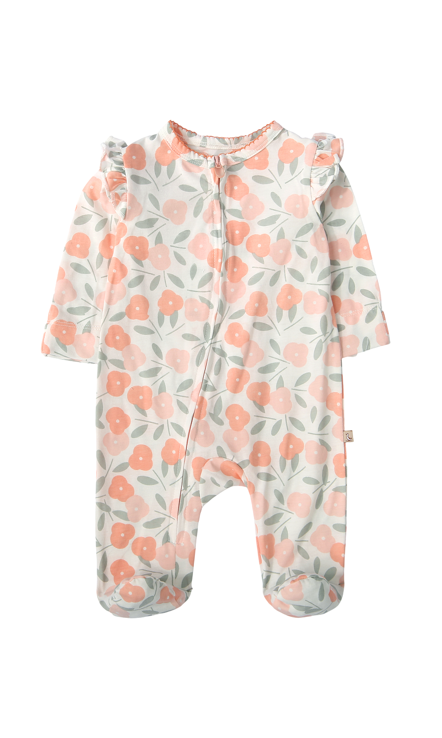 Baby Girls 5-Piece Gift Set Peach Floral Print