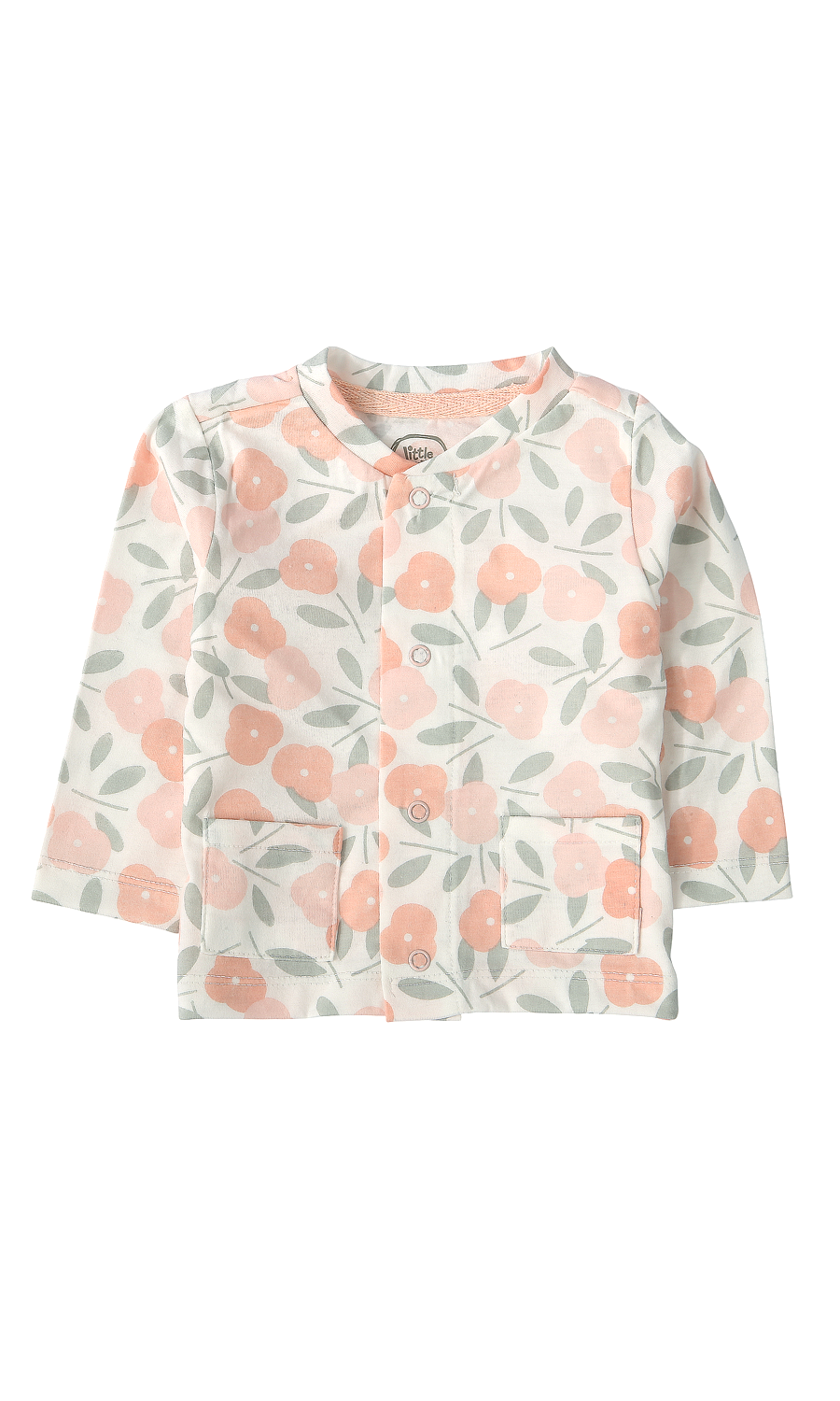 Baby Girls 5-Piece Gift Set White Peach Floral Print