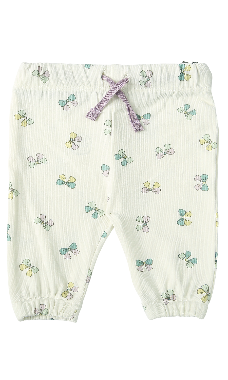 Baby Girls 6-Piece Gift Set Lilac Ribbed & Cream Pastel Bow Print Newborn Layette