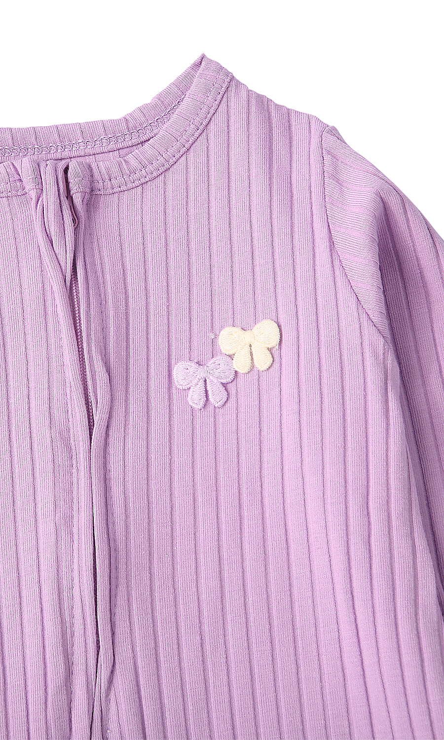 Baby Girls 6-Piece Gift Set Lilac Ribbed & Cream Pastel Bow Print Newborn Layette