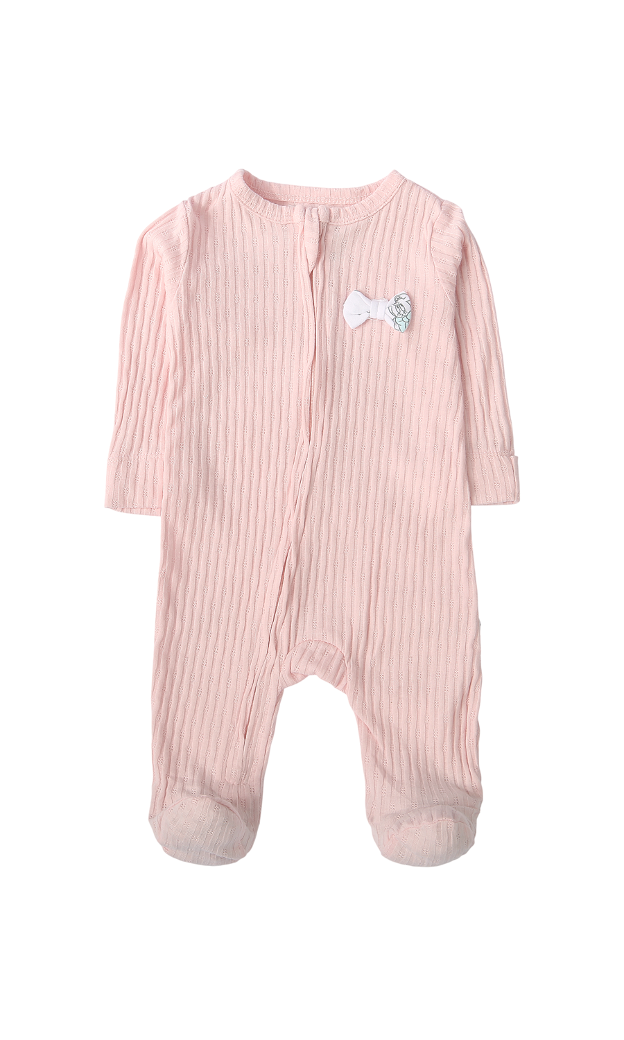 Baby Girls 7-Piece Gift Set Blush Pink Ribbed & White Puppy Floral Print Newborn Layette