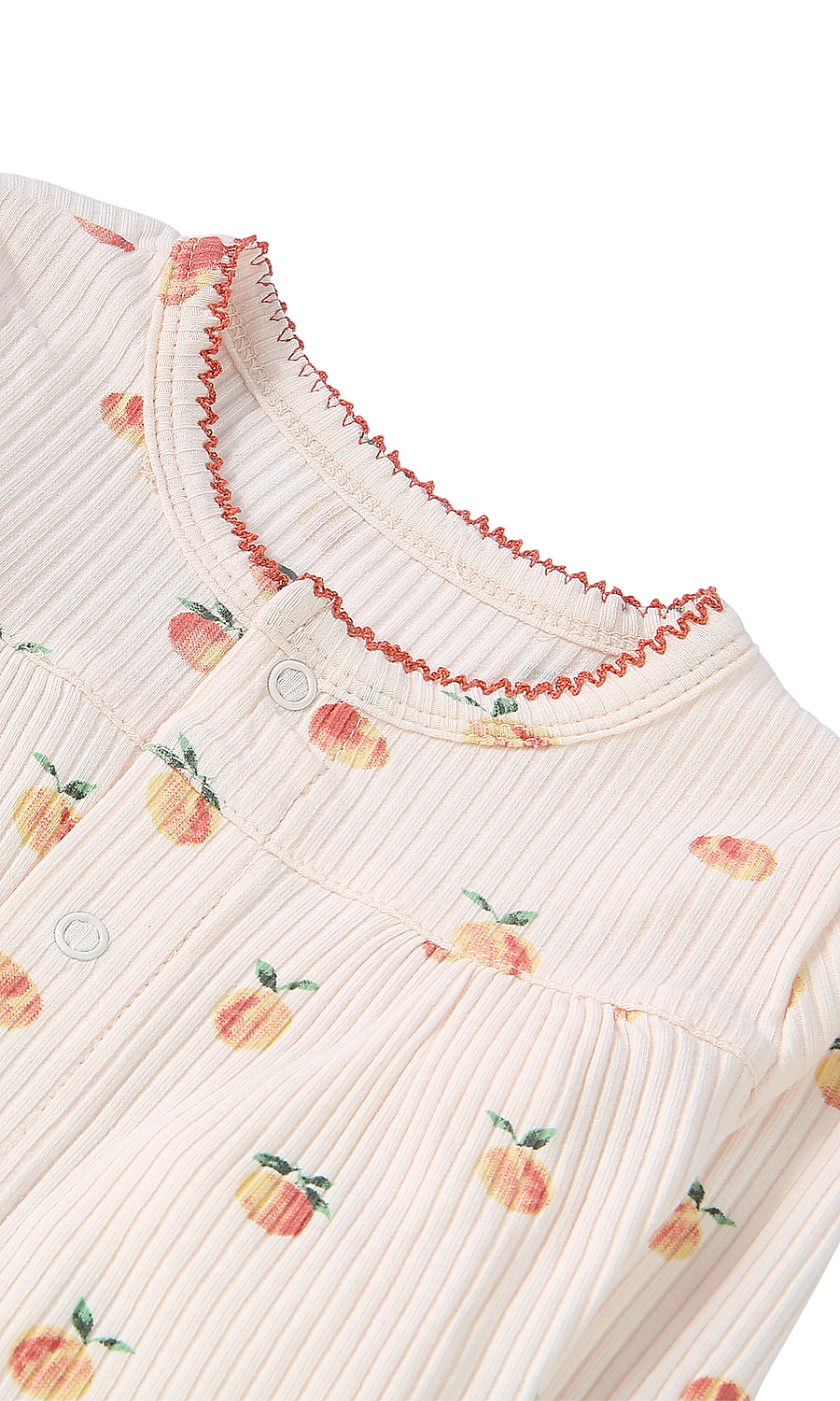 Baby Girls Cream Peach Print Night Suit