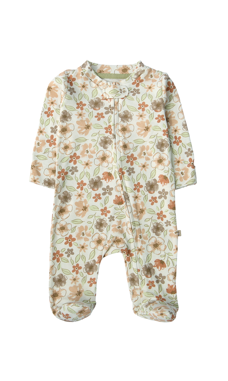 Baby Girls Floral Print and Ribbed Footed Romper Pack of 2