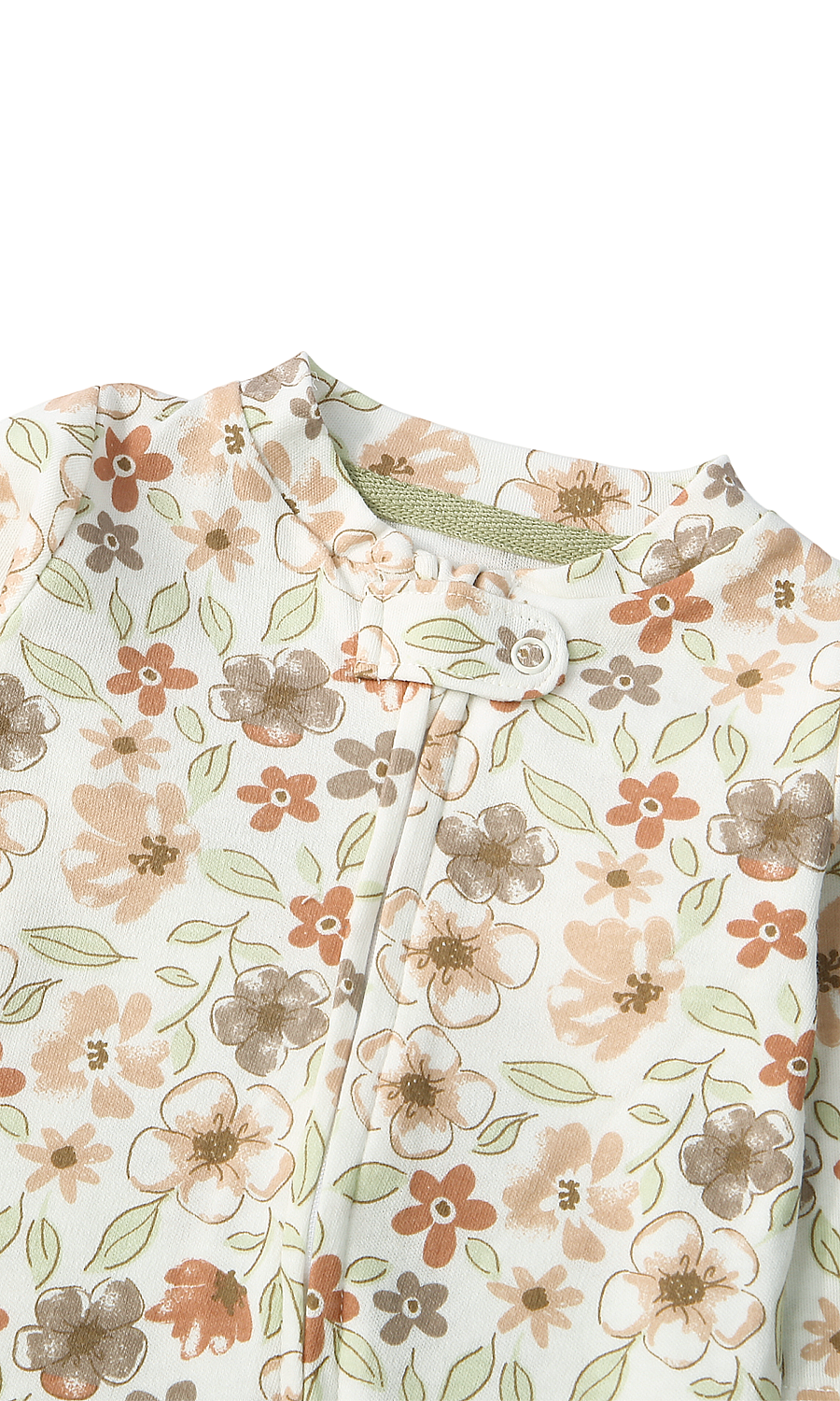 Baby Girls Floral Print and Ribbed Footed Romper Pack of 2