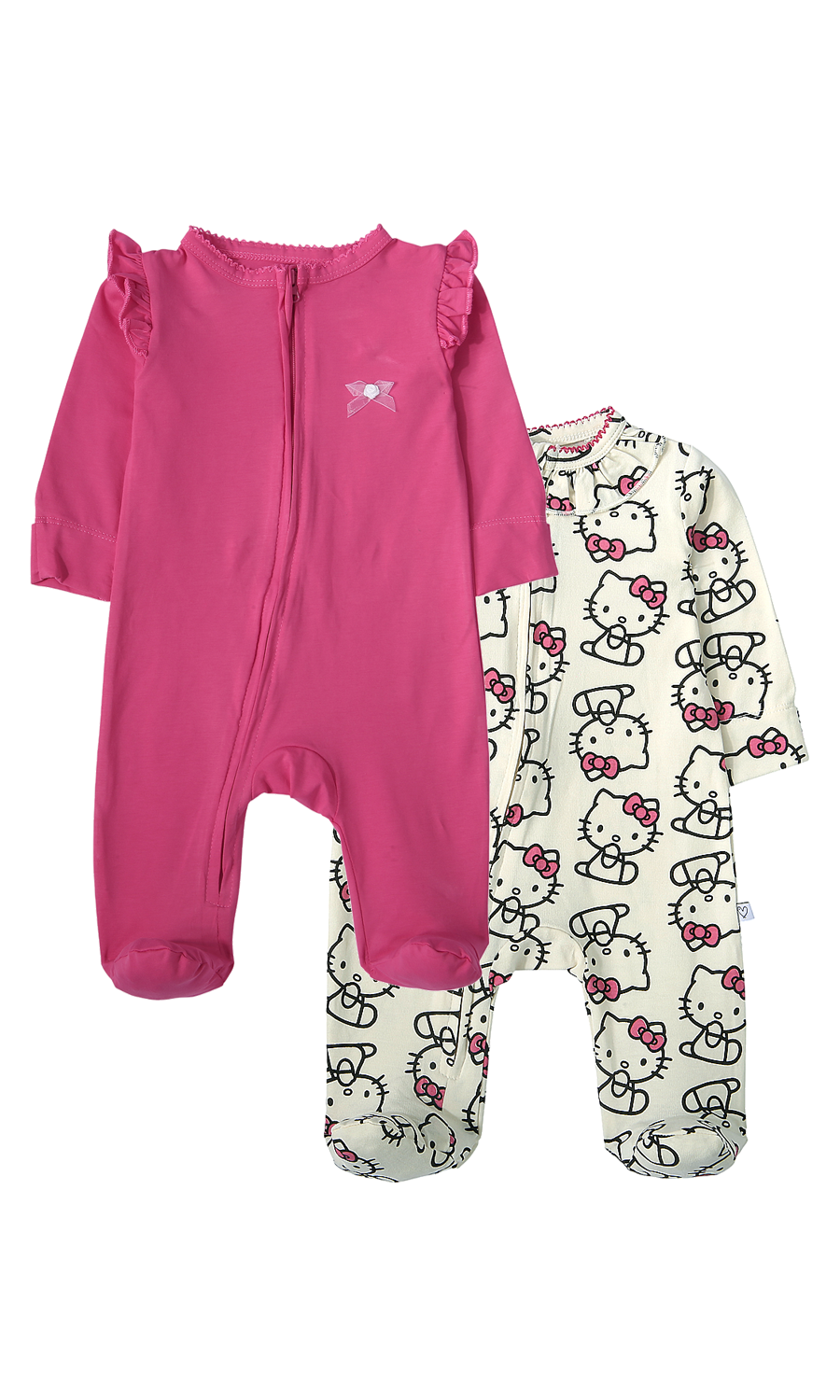 Baby Girls Footed Romper Pack of 2 Pink