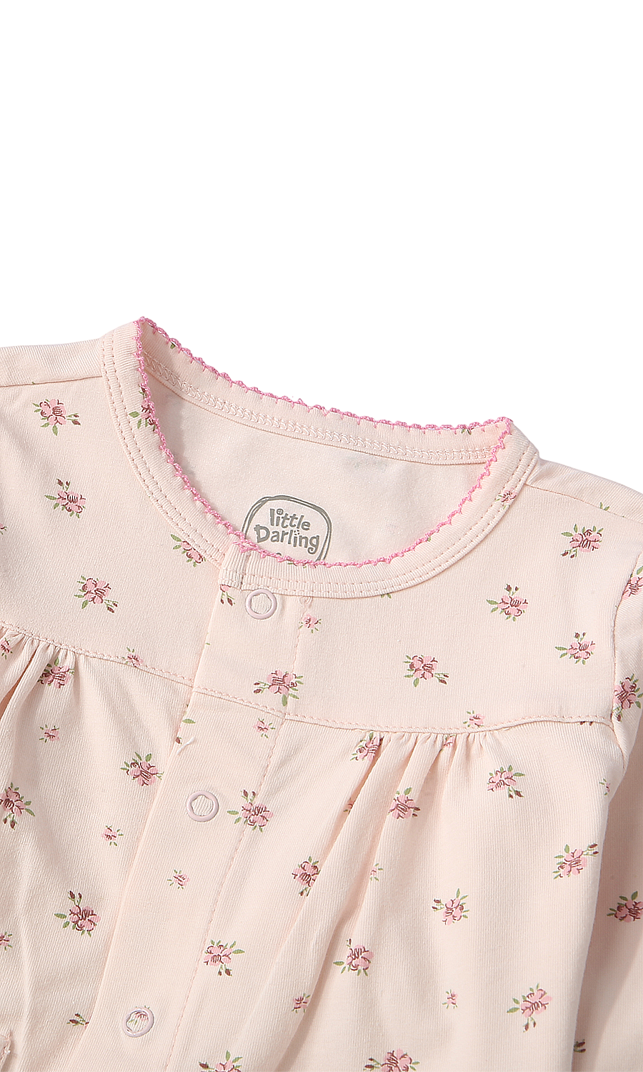 Baby Girls Night Suit Blush Pink Mini Floral Daisy Print 2-Piece Pyjama Set