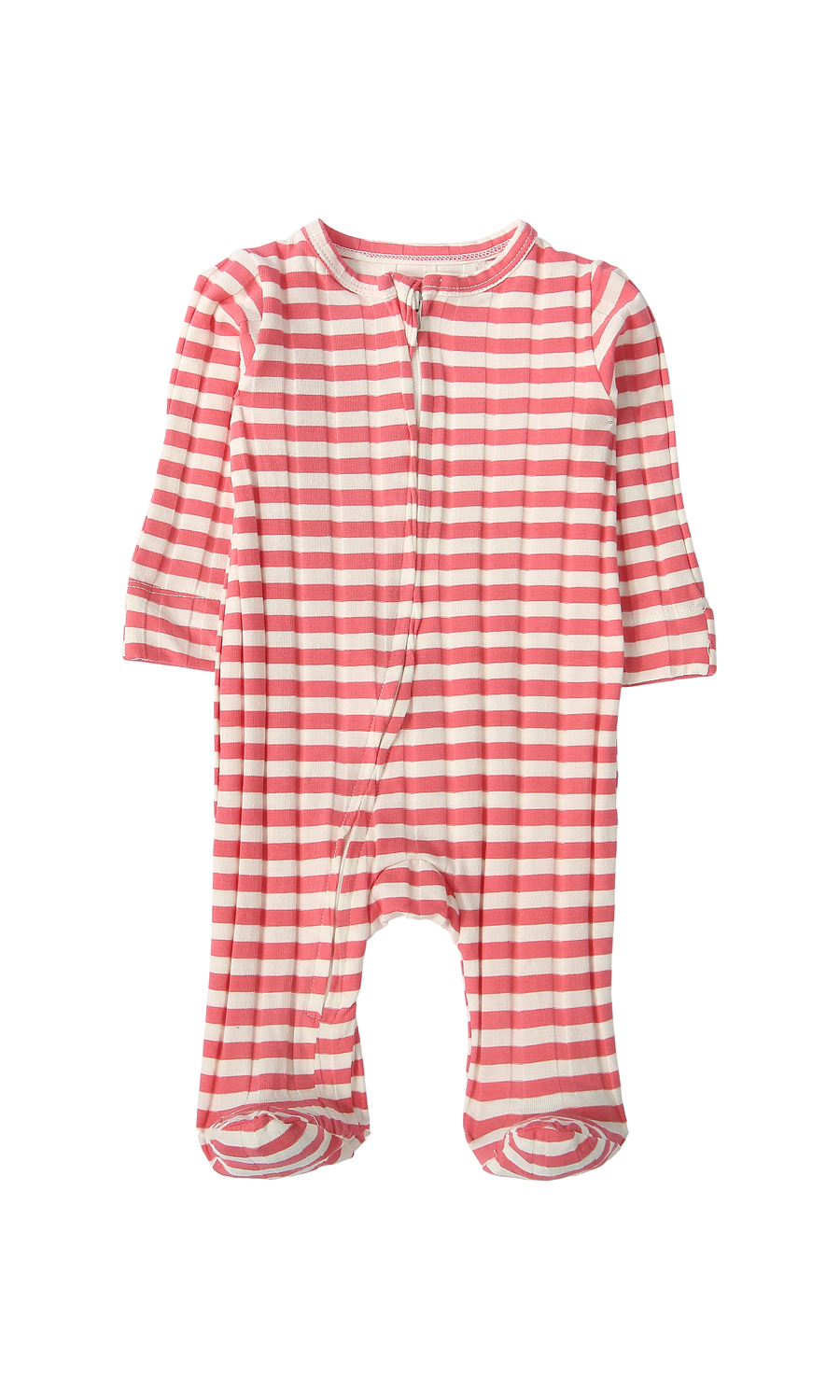 Baby Girls Pink Stripe and White Koala Print Footed Romper Pack of 2