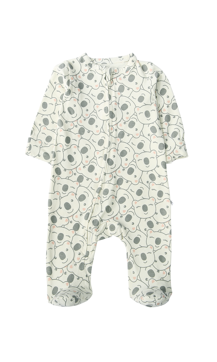 Baby Girls Pink Stripe and White Koala Print Footed Romper Pack of 2