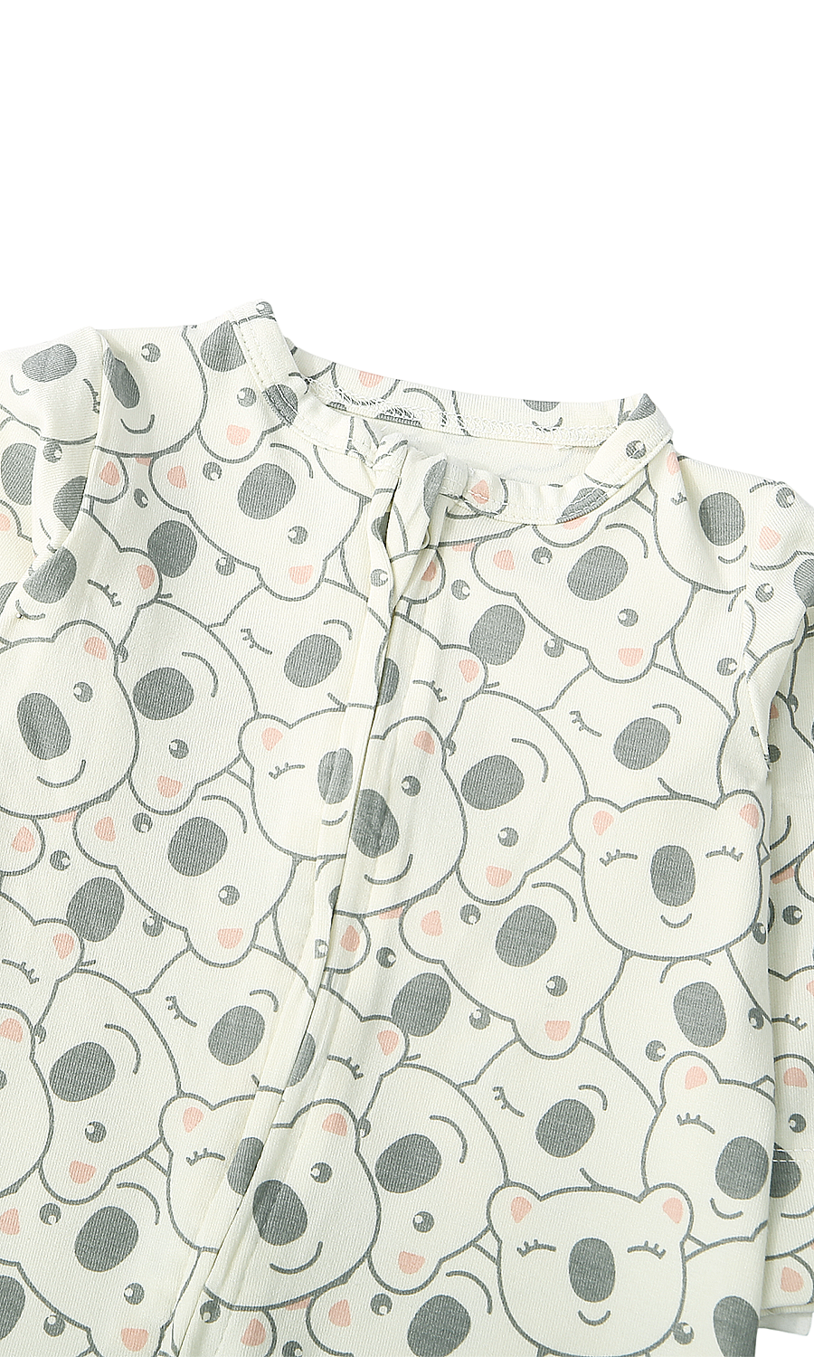 Baby Girls Pink Stripe and White Koala Print Footed Romper Pack of 2
