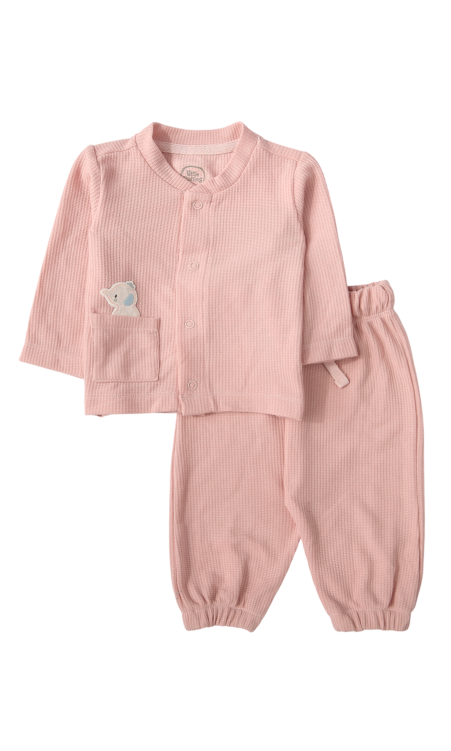 Baby Girls Pink Waffle Knit Night Suit
