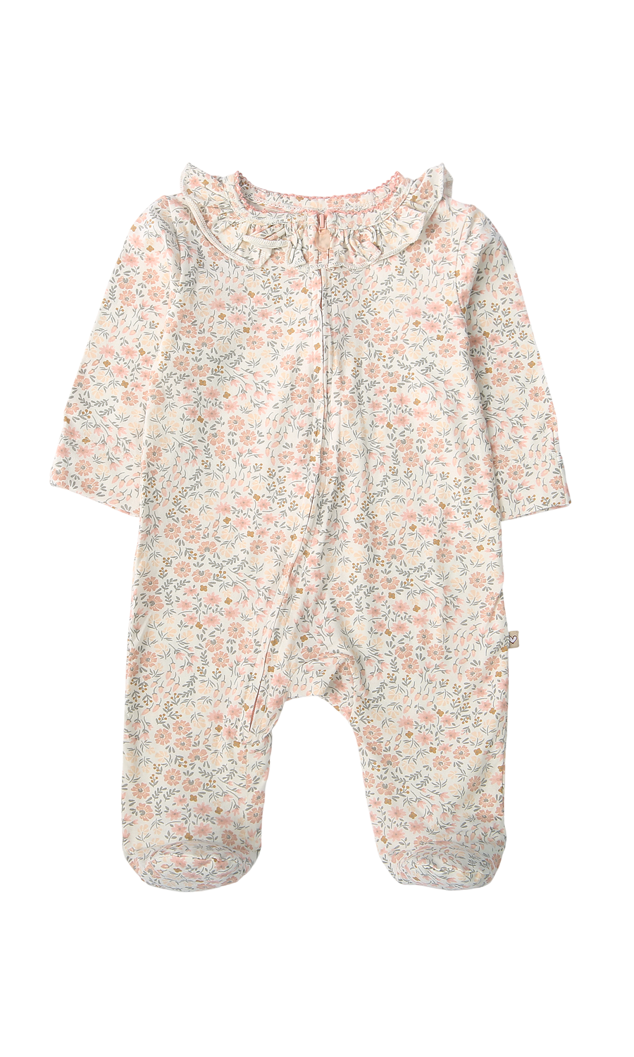 Baby Girls Rose Floral and Ditsy Floral Frill Collar Footed Romper Pack of 2