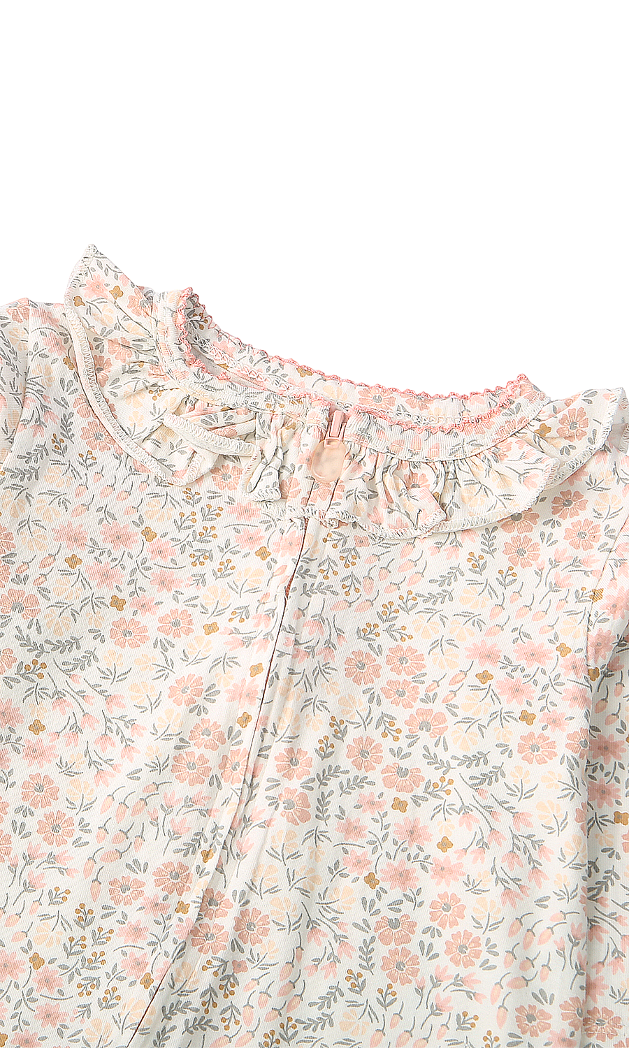 Baby Girls Rose Floral and Ditsy Floral Frill Collar Footed Romper Pack of 2