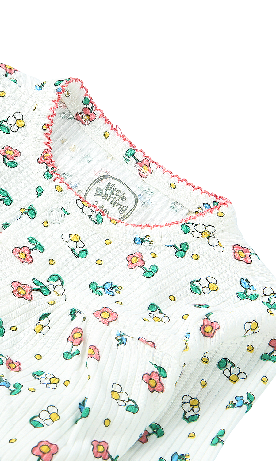 Baby Girls White Floral Print Night Suit