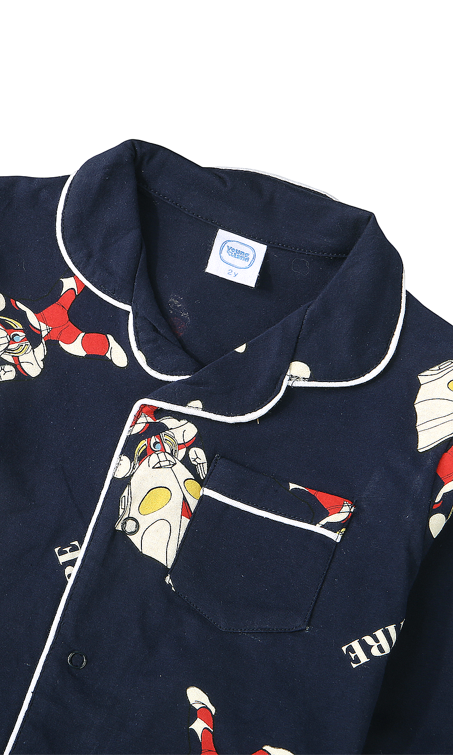 Kids Night Suit Navy Blue Superhero Print
