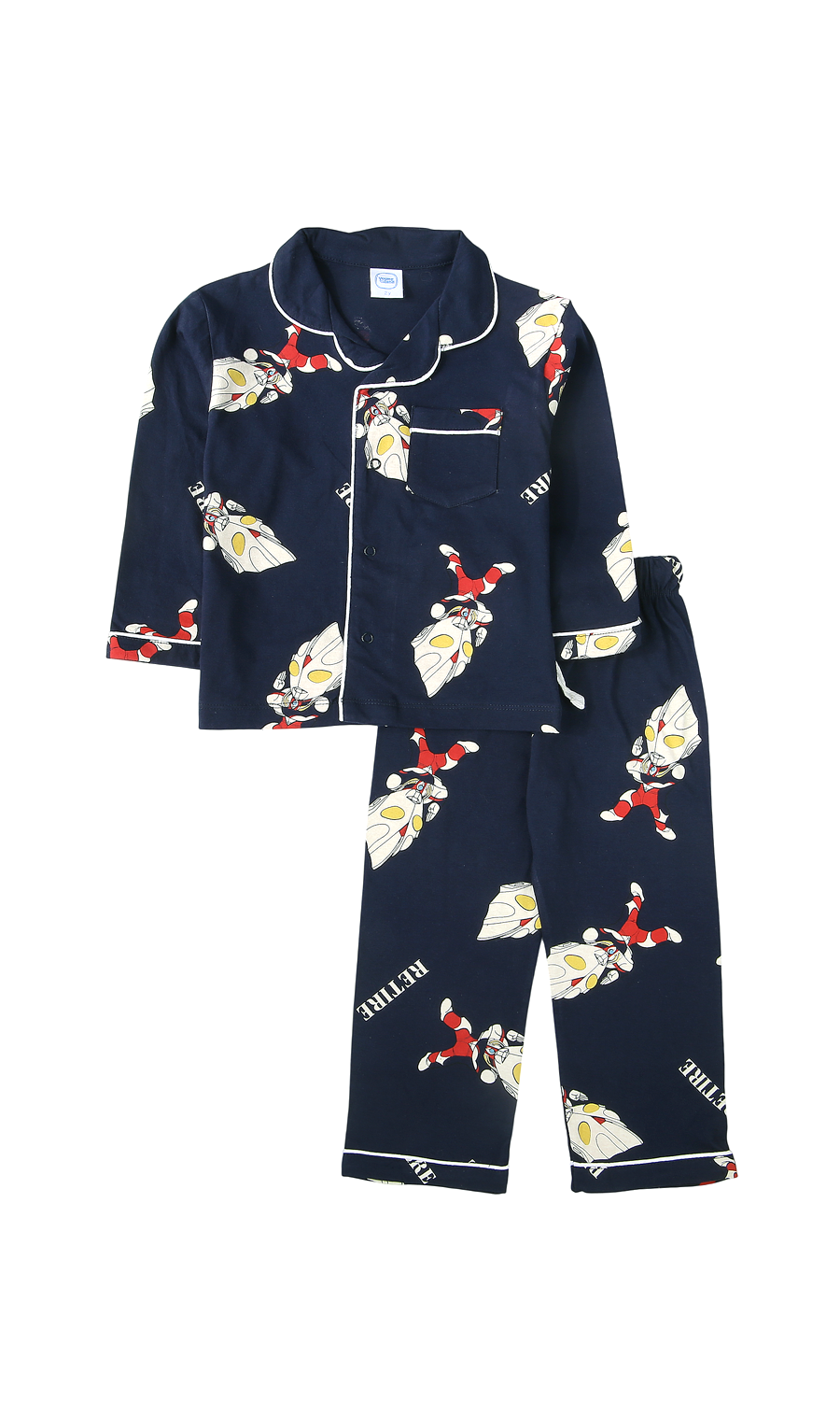 Kids Night Suit Navy Blue Superhero Print