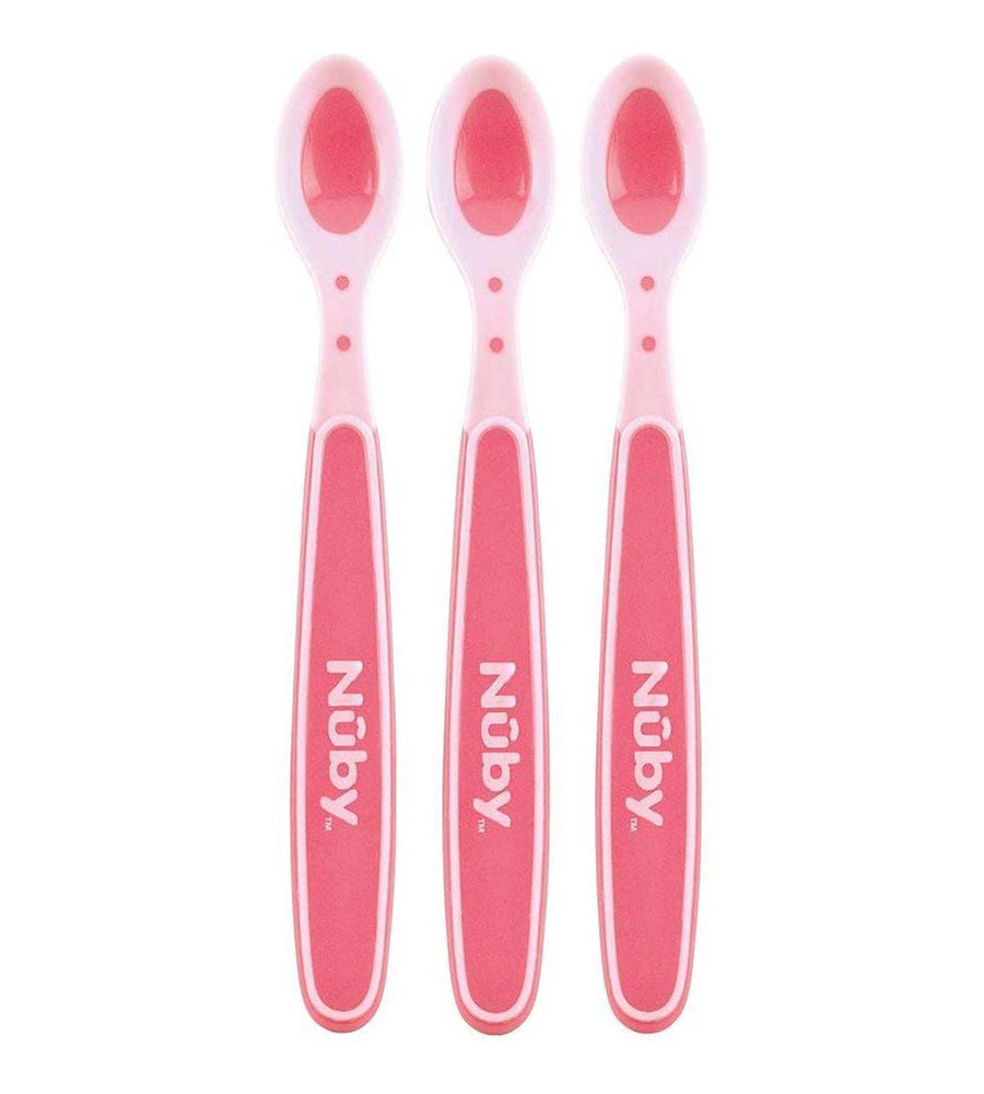 Nuby Hot Safe Spoons - Pink Pack of 3