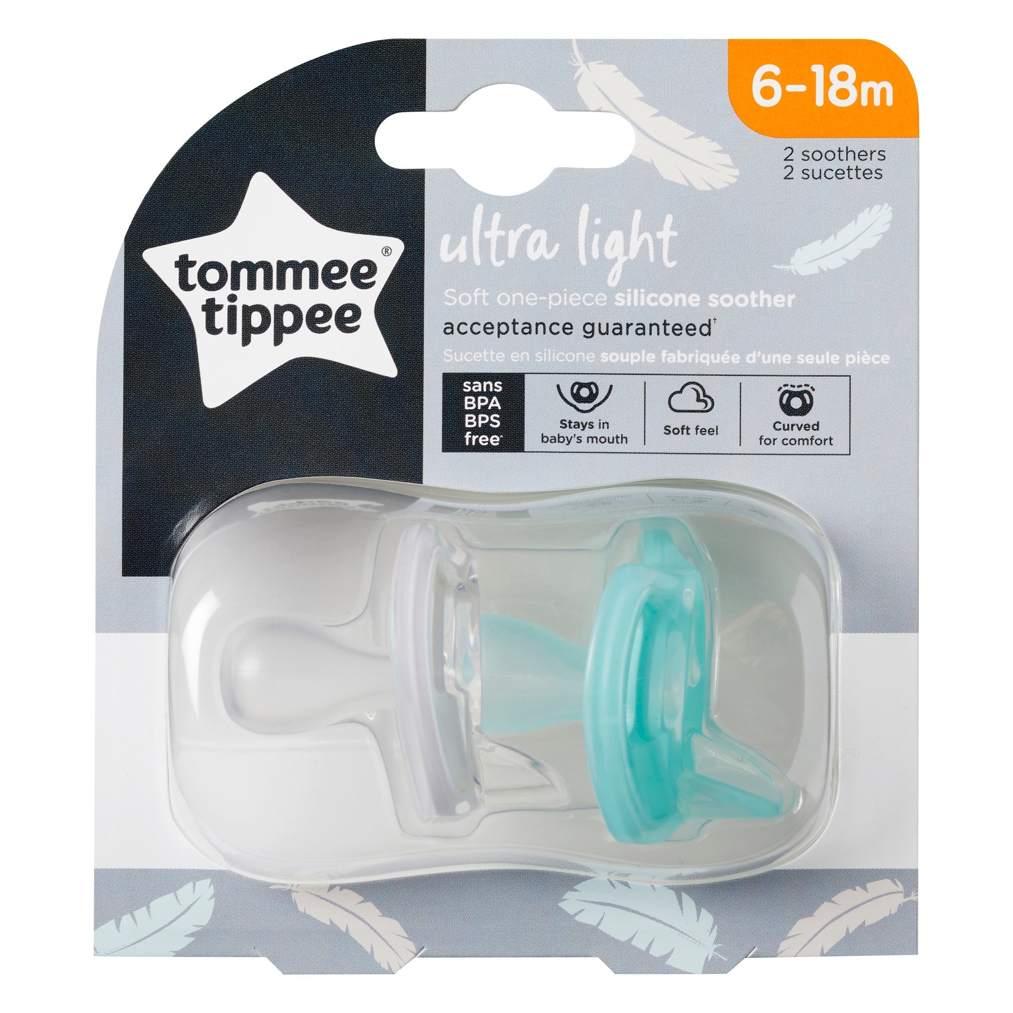 6-18M Silicone Soother 2-PK Tommee Tippee 433453