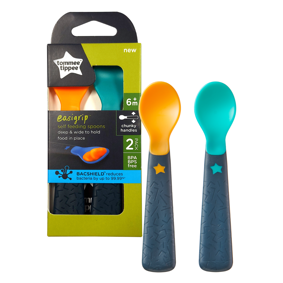 Weaning Spoon Easy Grip 2-PK Tommee Tippee 446824